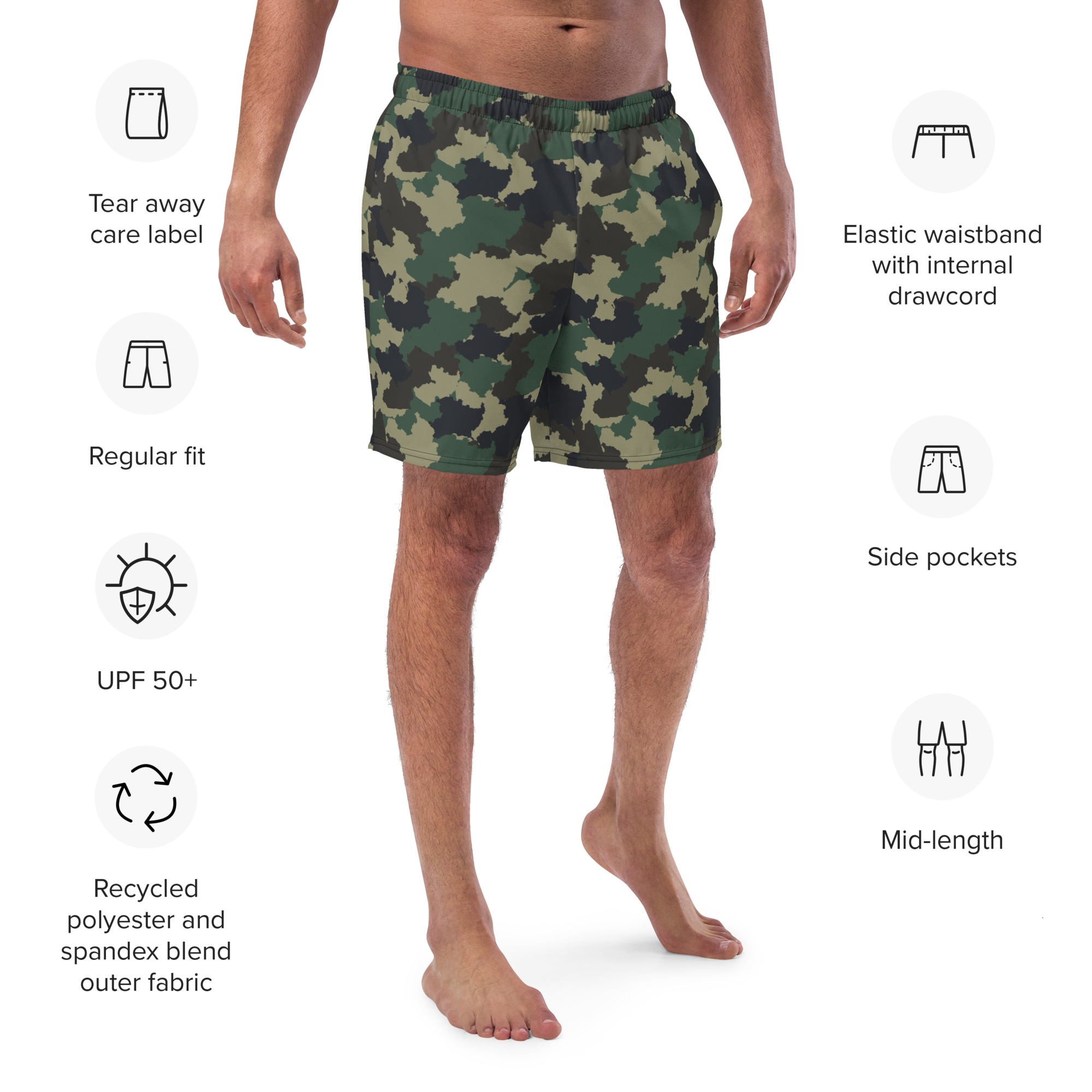 Michoacan Camouflage Men's Swim Trunks True Legacy Apparel